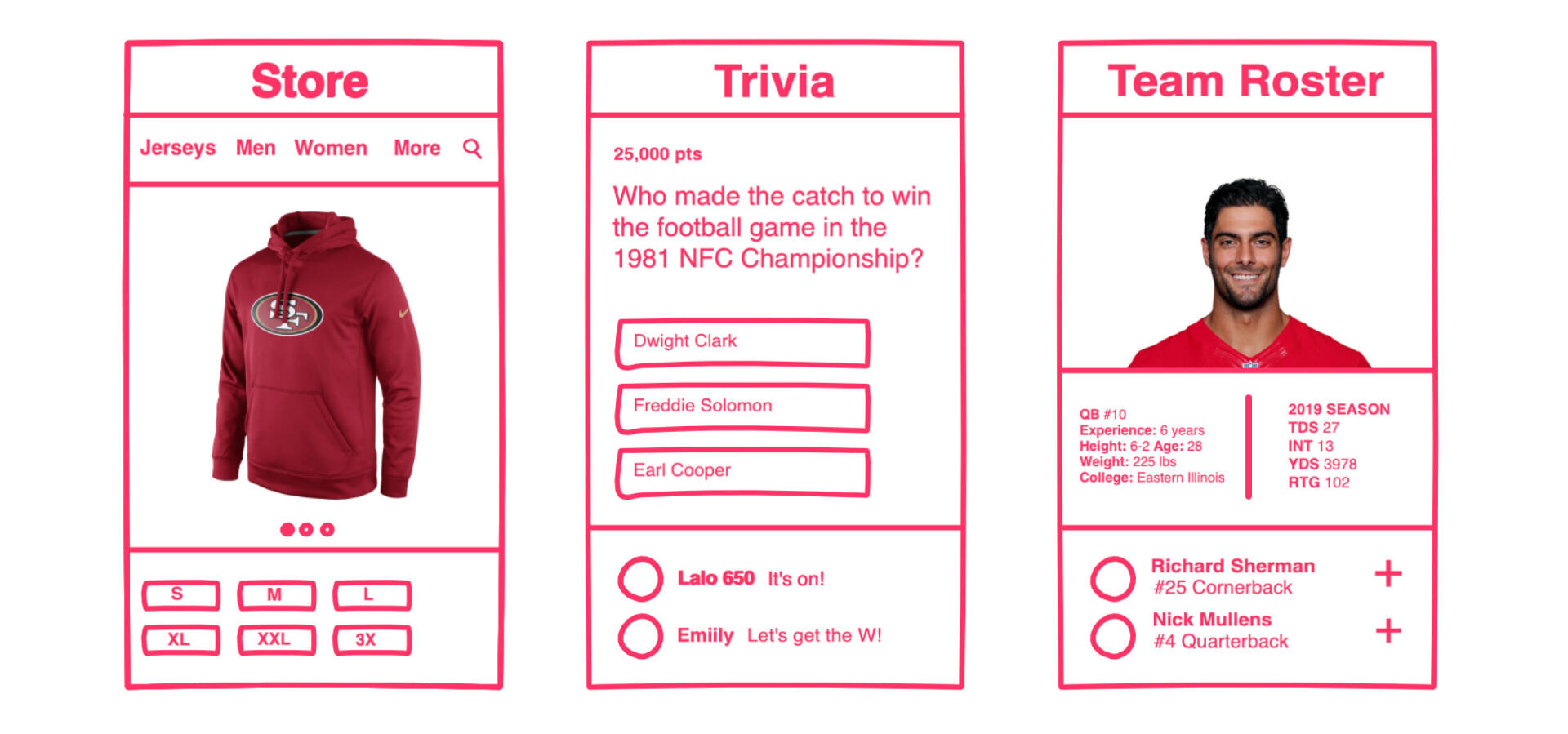 Store + Trivia + Roster